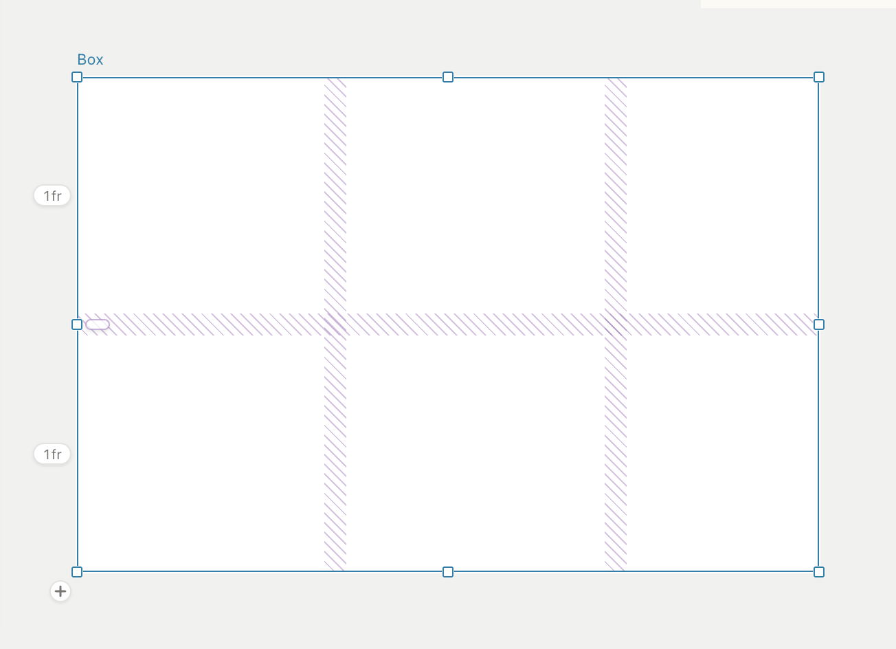 The same grid with column chips and pills gone; row chrome still present
